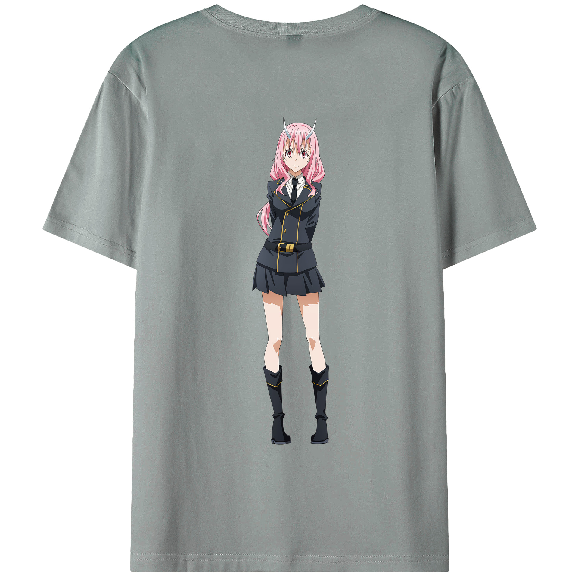 （画像用） 転スラ Regarding Reincarnated to Slime 綿100％ メンズ半袖Tシャツ（バックプリント） 通気性